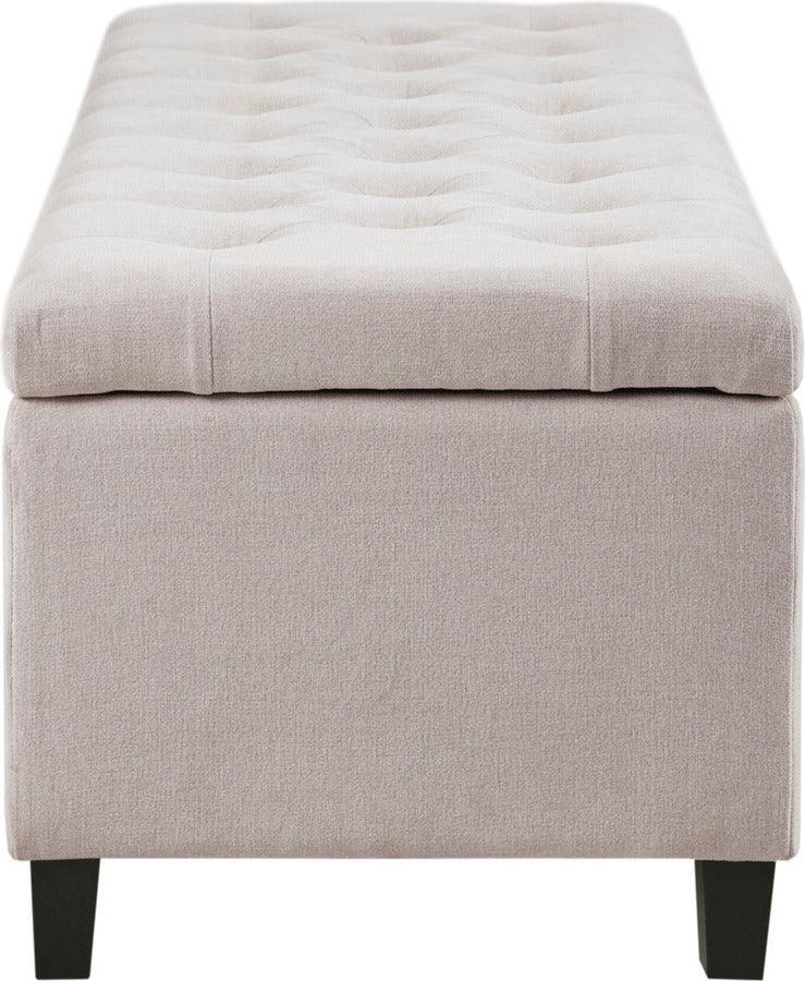 Olliix.com Benches - Shandra Tufted Top Storage Bench Natural