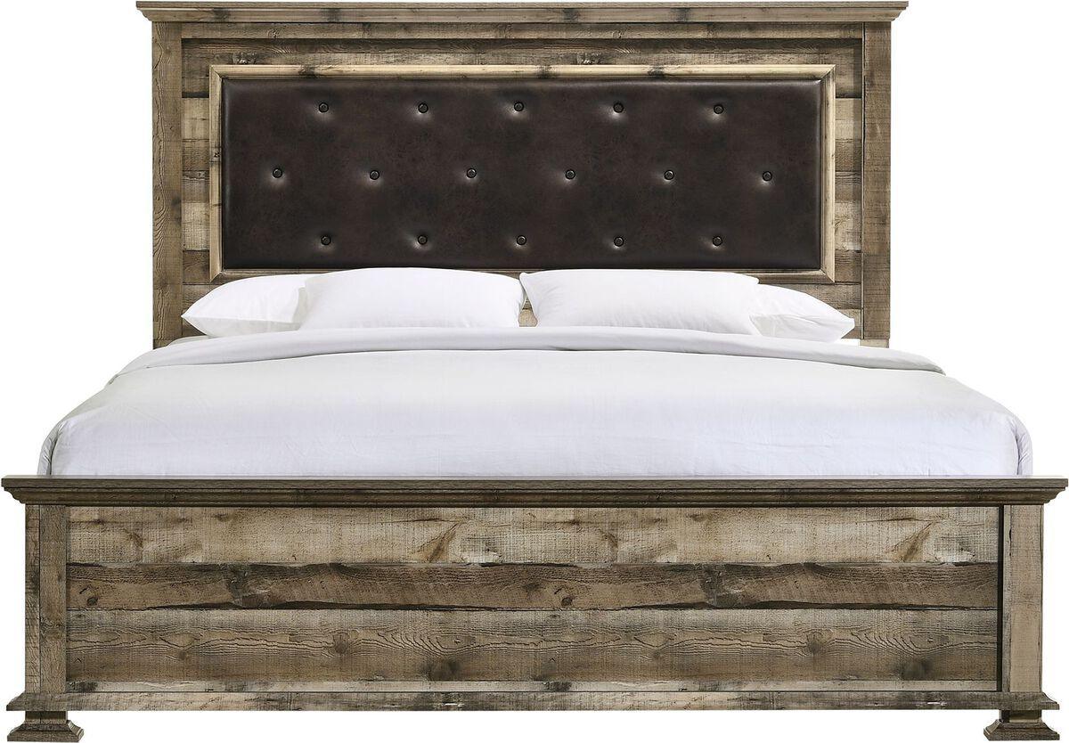 Elements Beds - Shayne King Panel Bed in Drift