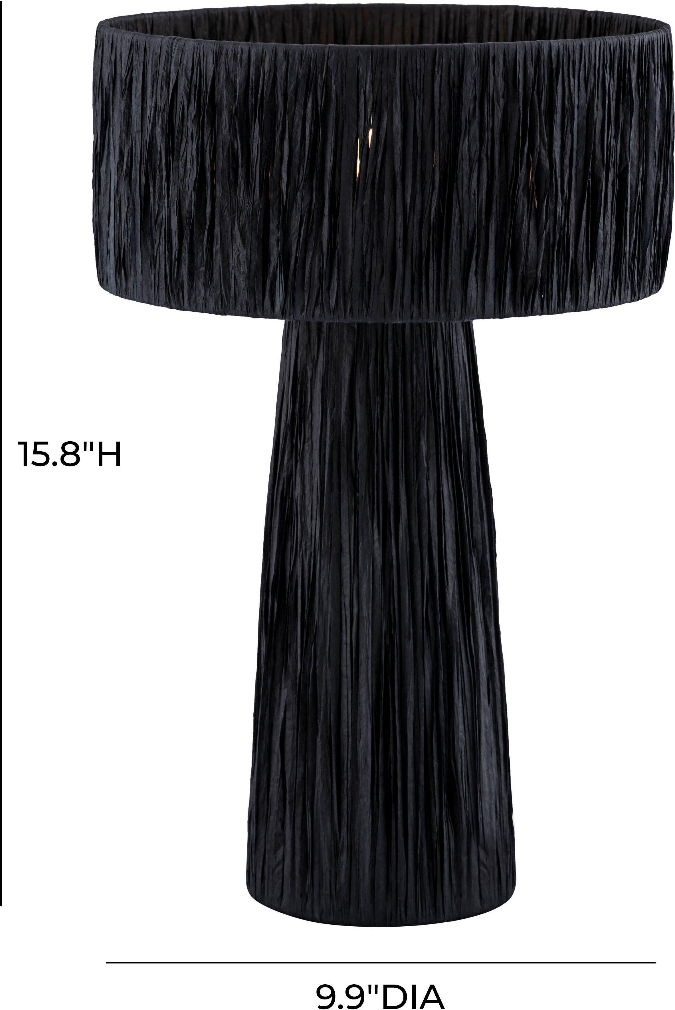 Tov Furniture Table Lamps - Shelby Rafia Table Lamp Black