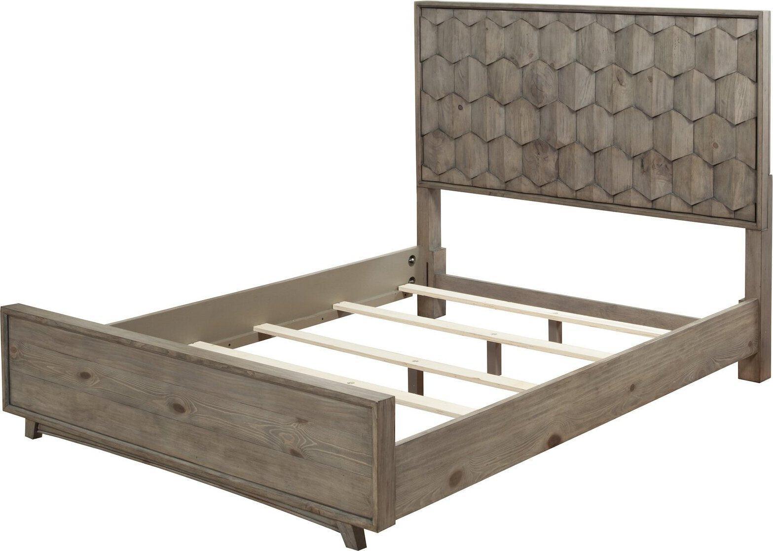 Alpine Furniture Beds - Shimmer Queen Panel Bed Antique Gray