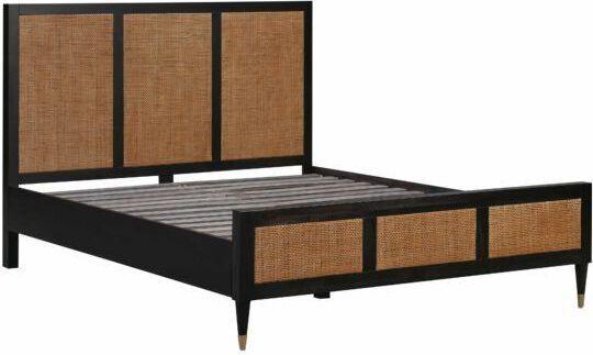 Tov Furniture Beds - Sierra Noir Bed Queen Black & Brass