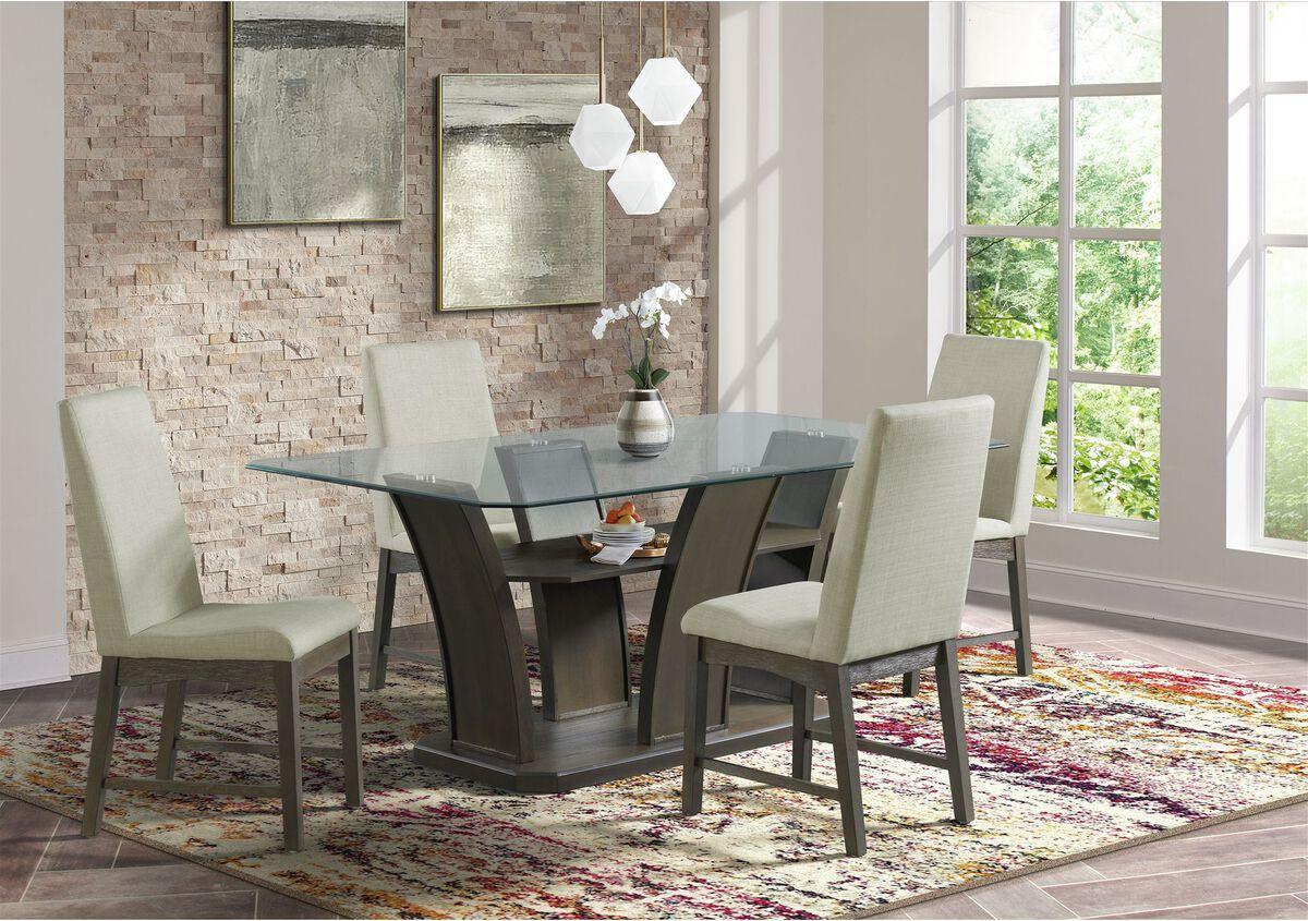 Elements Dining Sets - Simms Rectangular Dining 5PC Set in Walnut