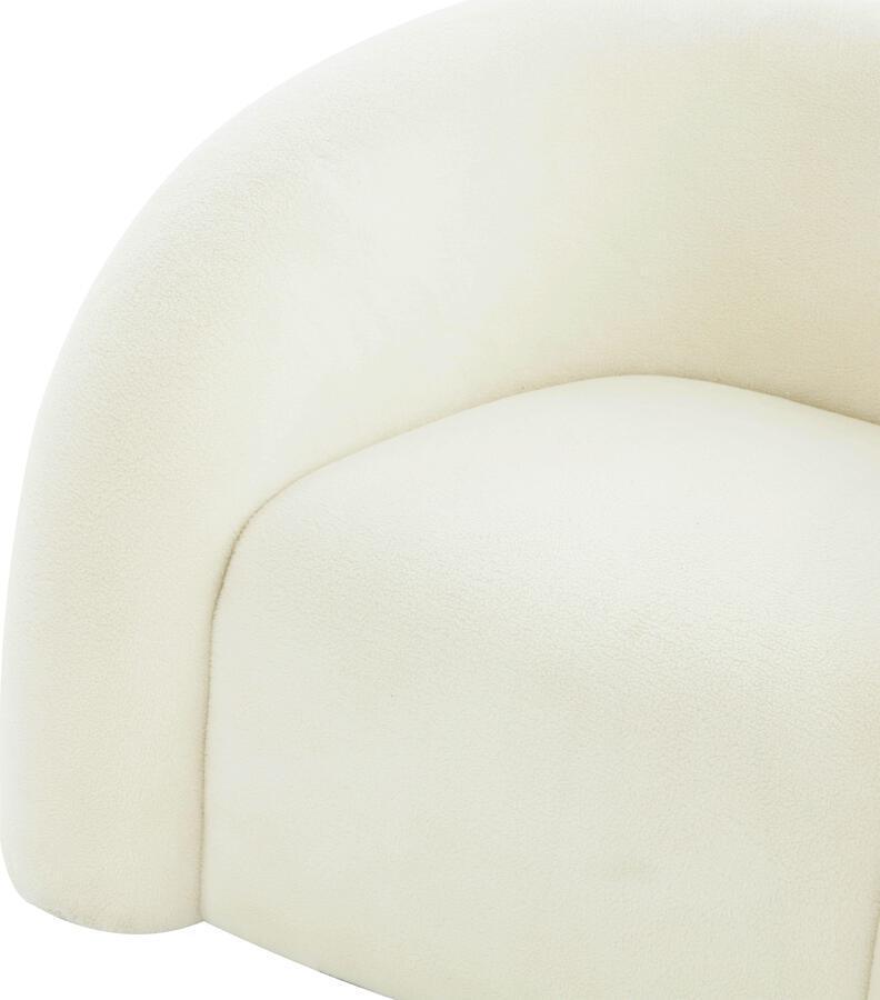 Tov Furniture Accent Chairs - Slipper Cream Vegan Shearling Swivel Chair