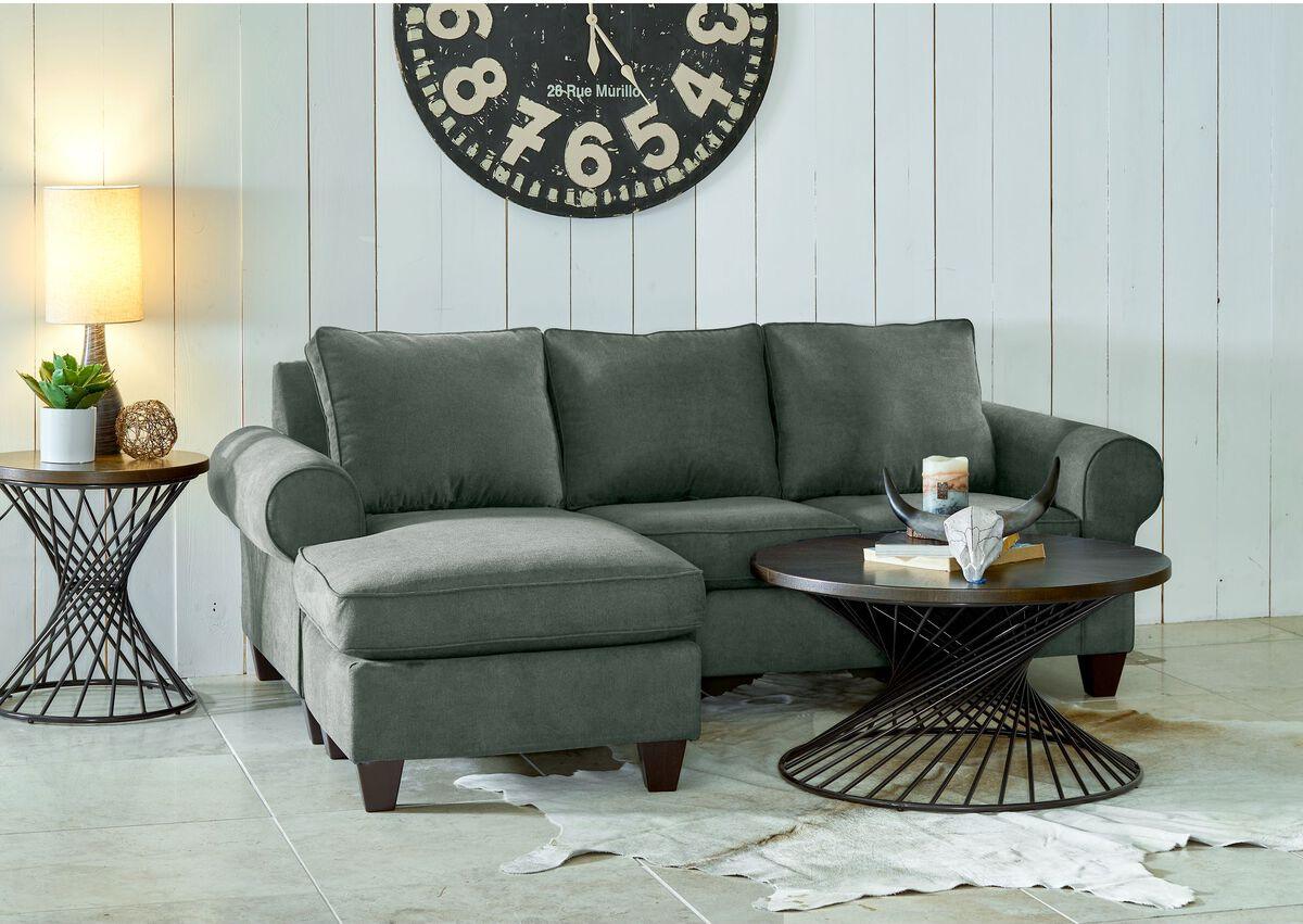 Elements Sectional Sofas - Sole Chofa in Jessie Charcoal