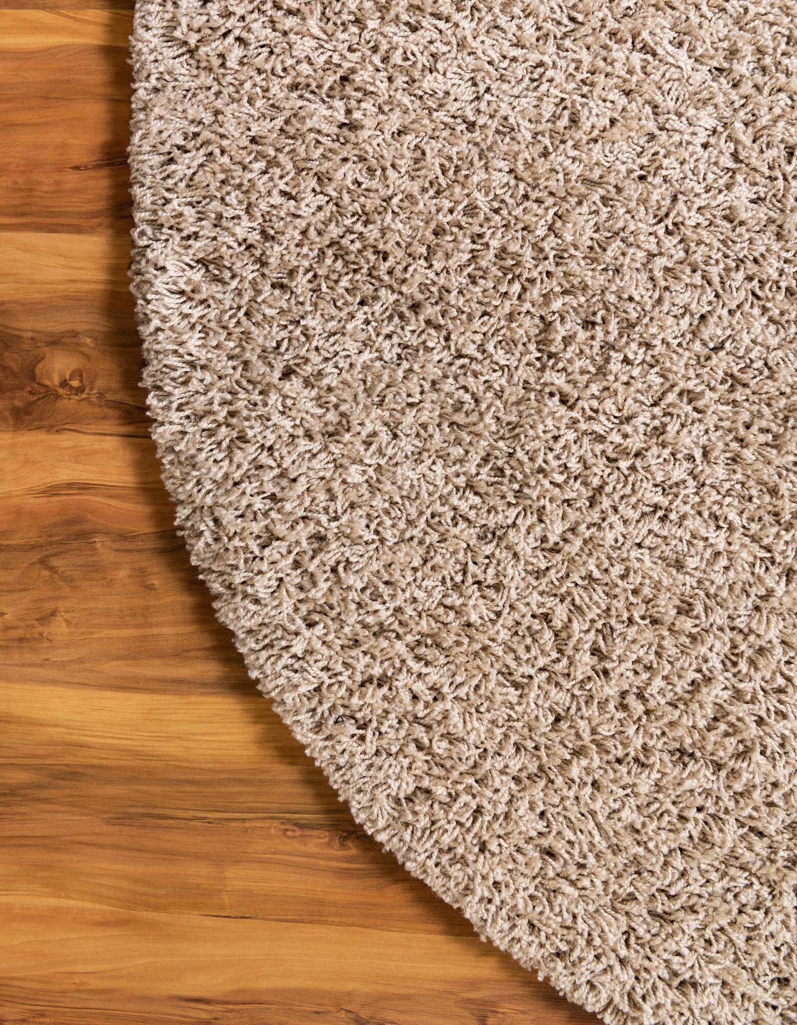 Unique Loom Indoor Rugs - Solid Shag Solid Oval 8x10 Oval Rug Taupe