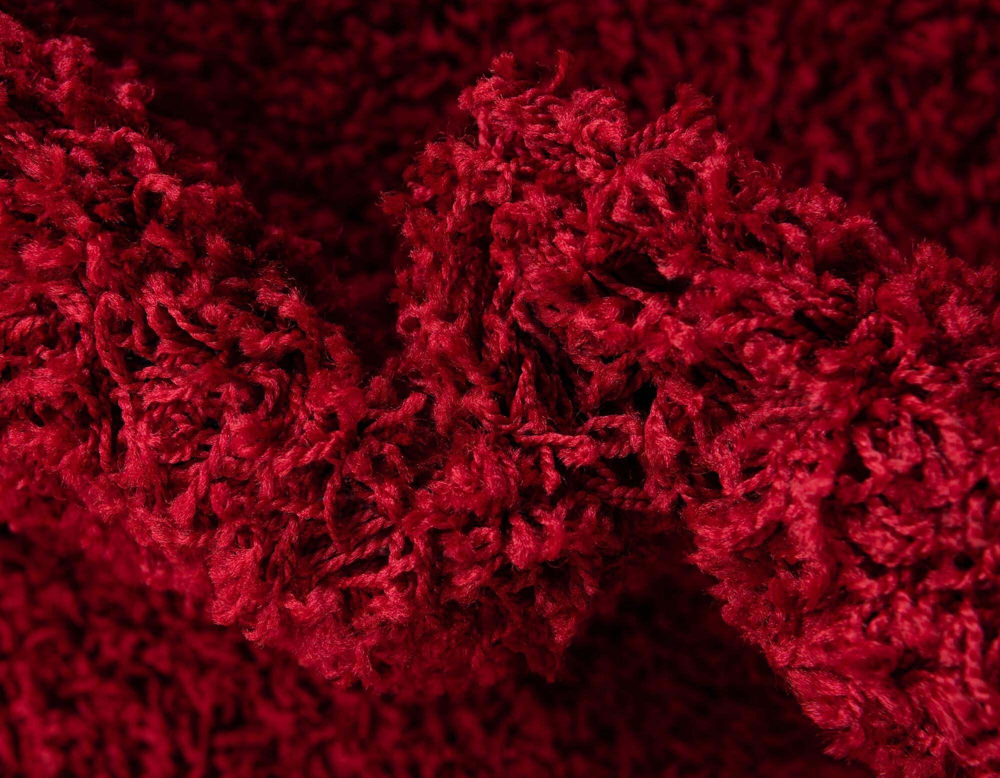 Unique Loom Indoor Rugs - Solid Shag Solid Rectangular 8x10 Rug Cherry Red