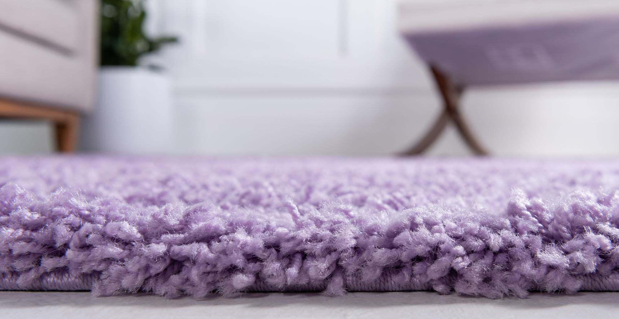 Unique Loom Indoor Rugs - Solid Shag Solid Rectangular 8x10 Rug Lilac