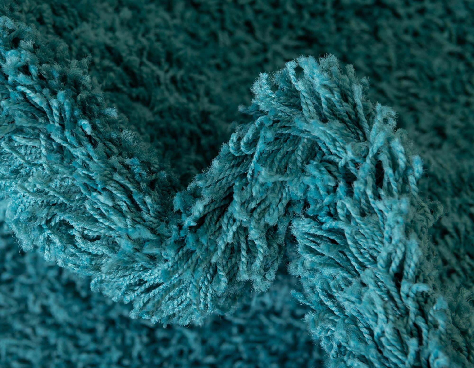 Unique Loom Indoor Rugs - Solid Shag Solid Rectangular 8x11 Rug Aqua Blue