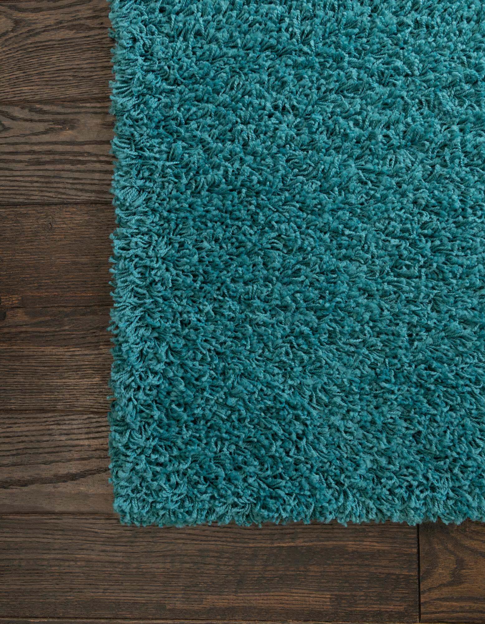 Unique Loom Indoor Rugs - Solid Shag Solid Rectangular 8x11 Rug Aqua Blue