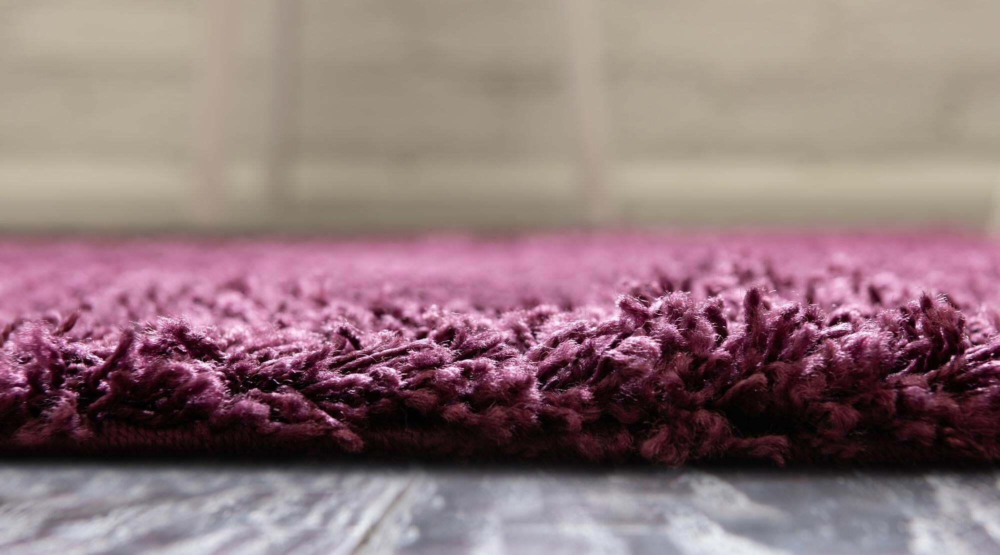 Unique Loom Indoor Rugs - Solid Shag Solid Rectangular 8x11 Rug Eggplant Purple