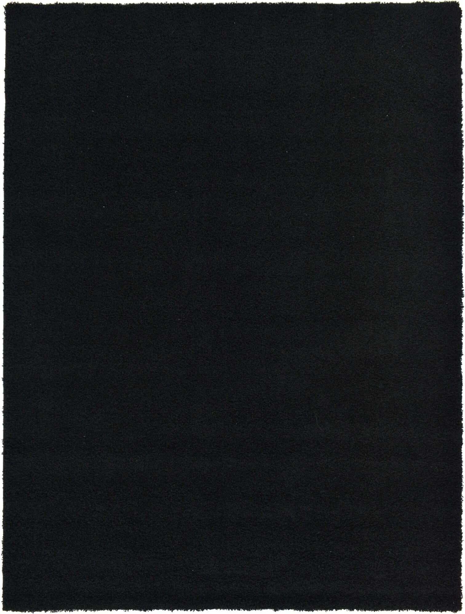 Unique Loom Indoor Rugs - Solid Shag Solid Rectangular 8x11 Rug Jet Black