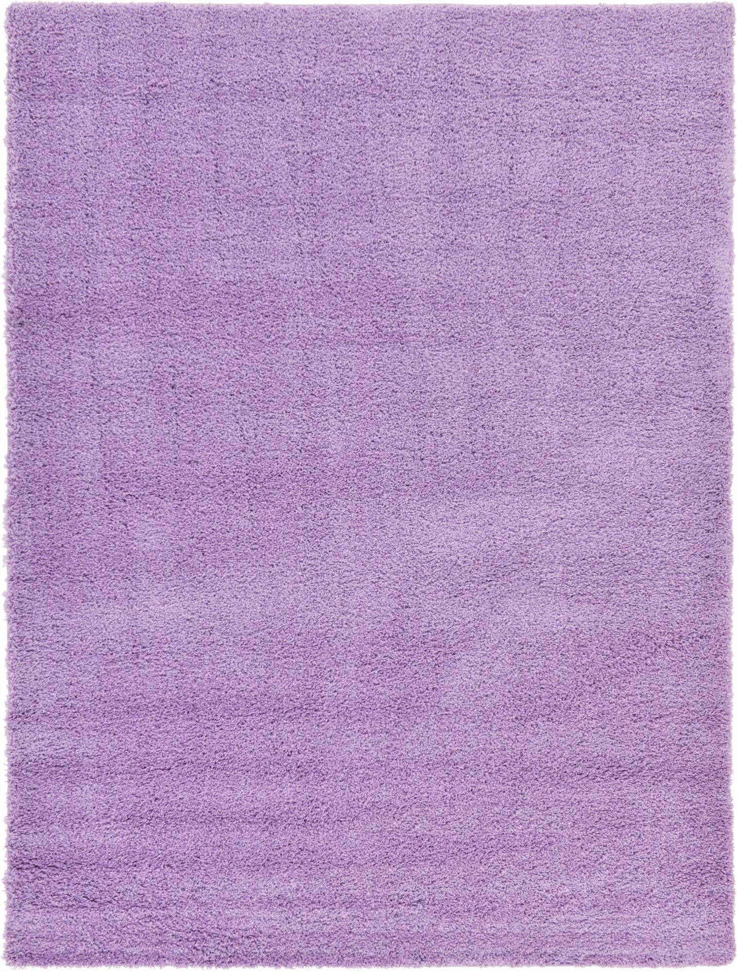 Unique Loom Indoor Rugs - Solid Shag Solid Rectangular 8x11 Rug Lilac