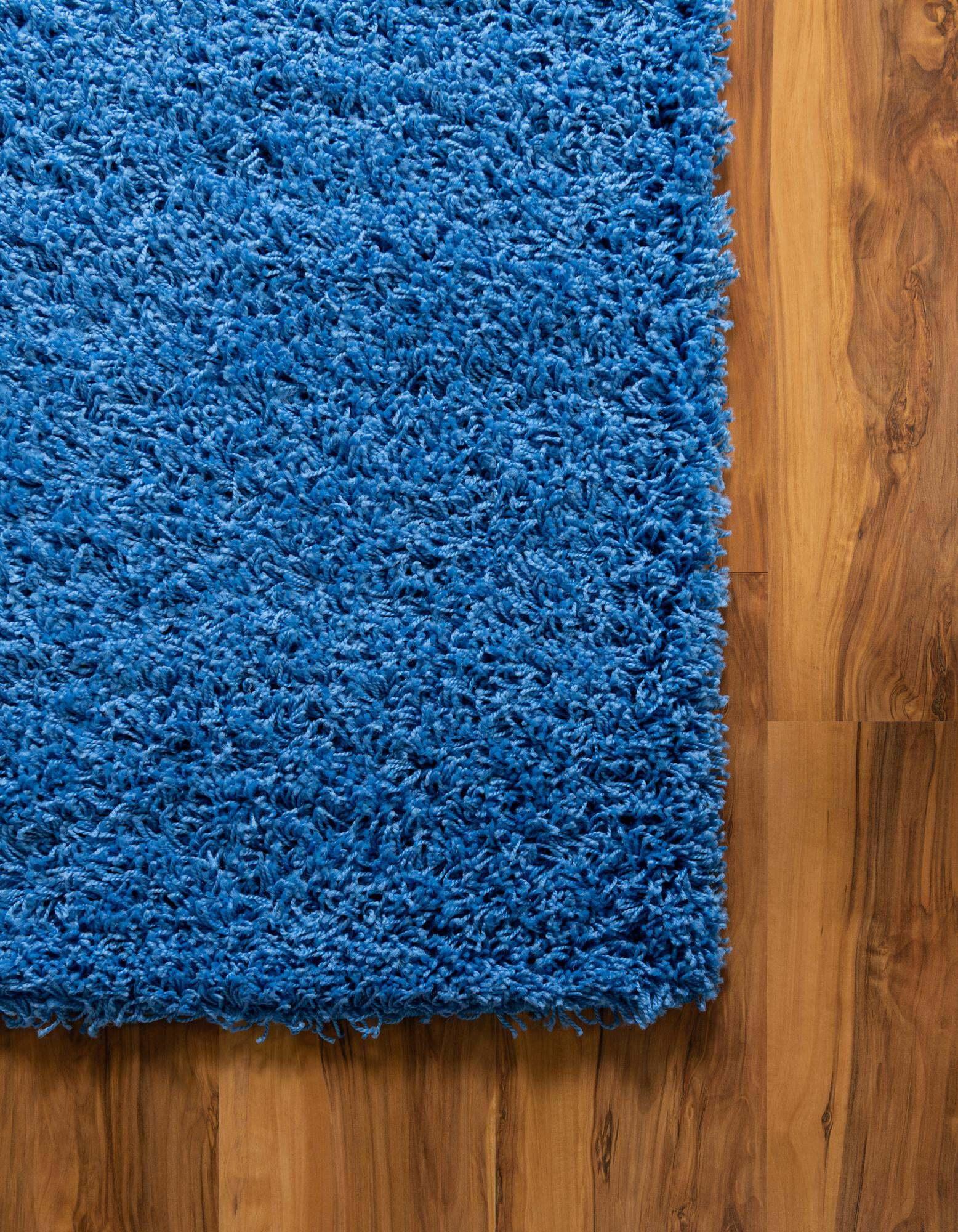 Unique Loom Indoor Rugs - Solid Shag Solid Rectangular 8x11 Rug Periwinkle Blue