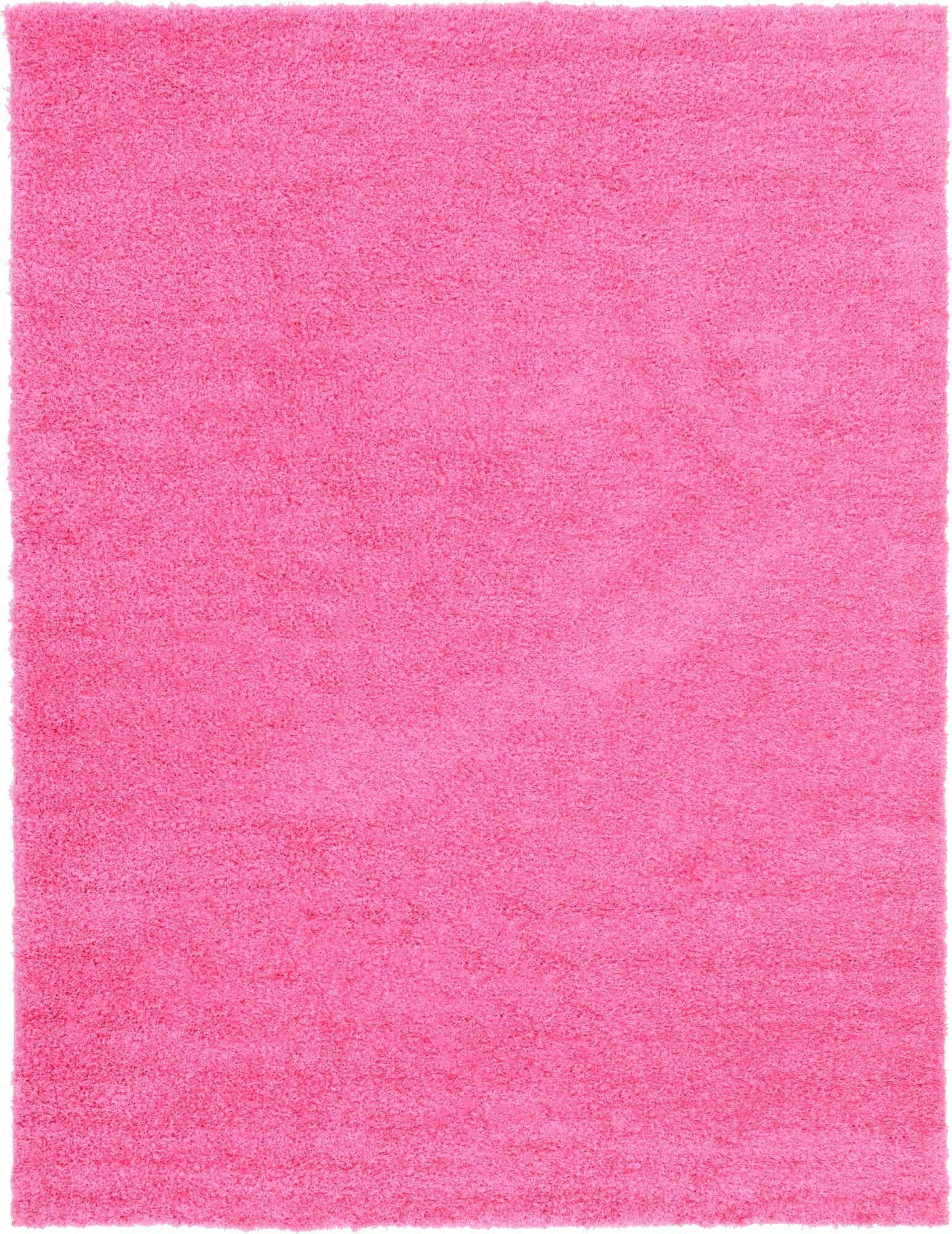 Unique Loom Indoor Rugs - Solid Shag Solid Rectangular 9x12 Rug Bubblegum Pink