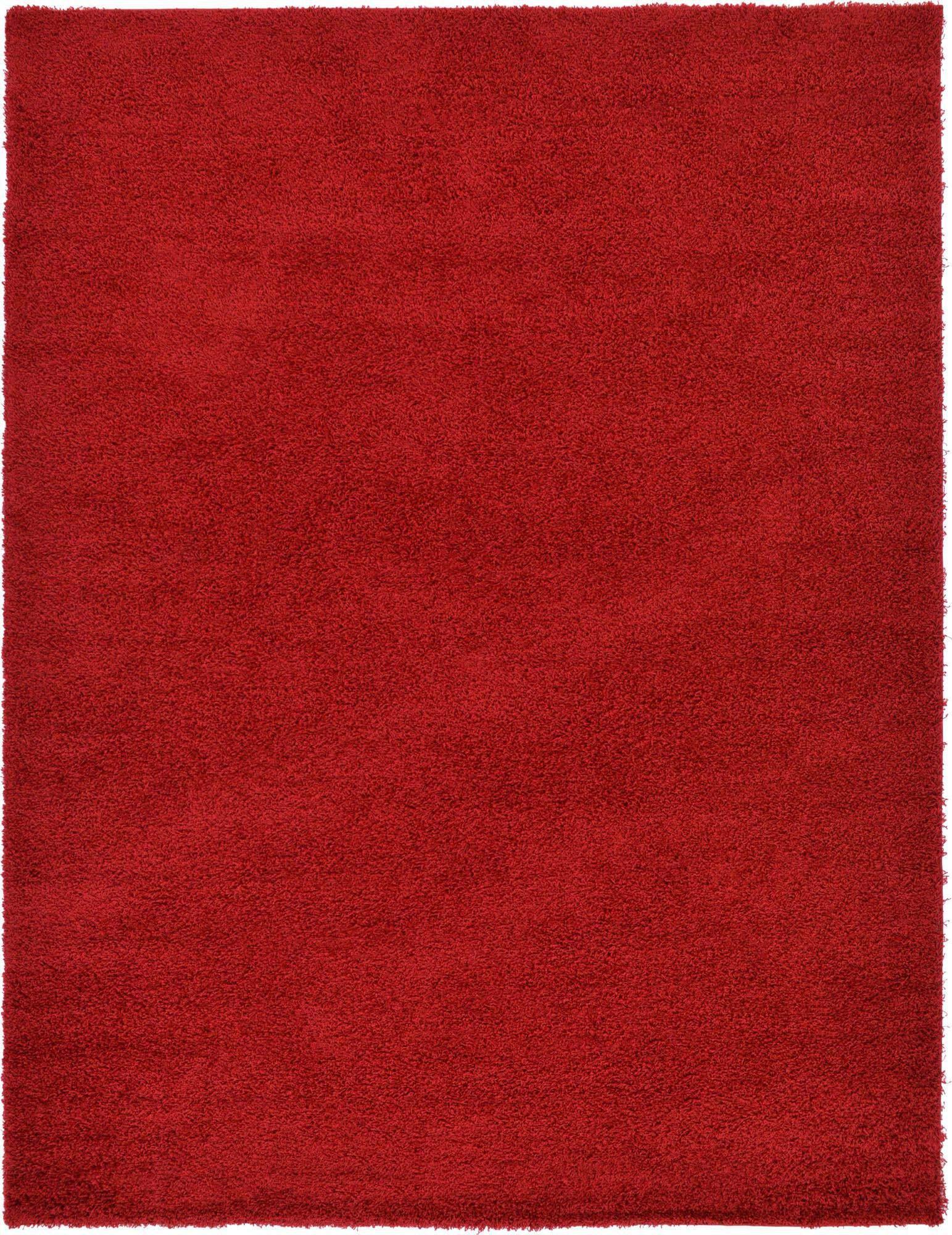 Unique Loom Indoor Rugs - Solid Shag Solid Rectangular 9x12 Rug Cherry Red