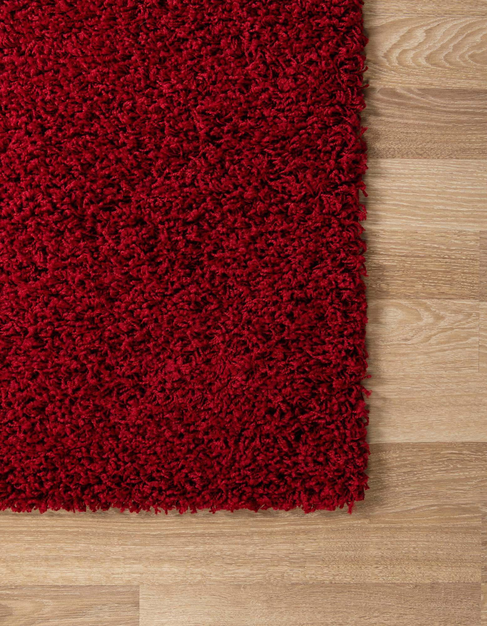 Unique Loom Indoor Rugs - Solid Shag Solid Rectangular 9x12 Rug Cherry Red