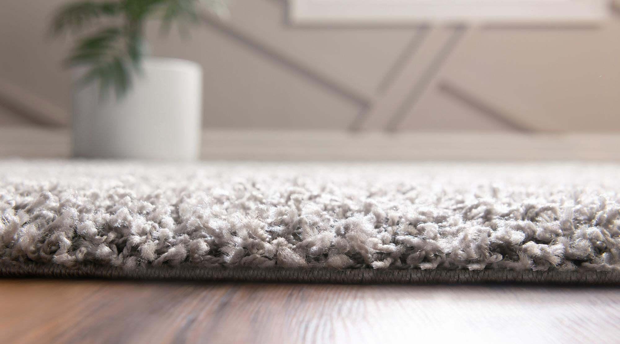 Unique Loom Indoor Rugs - Solid Shag Solid Rectangular 9x12 Rug Cloud Gray