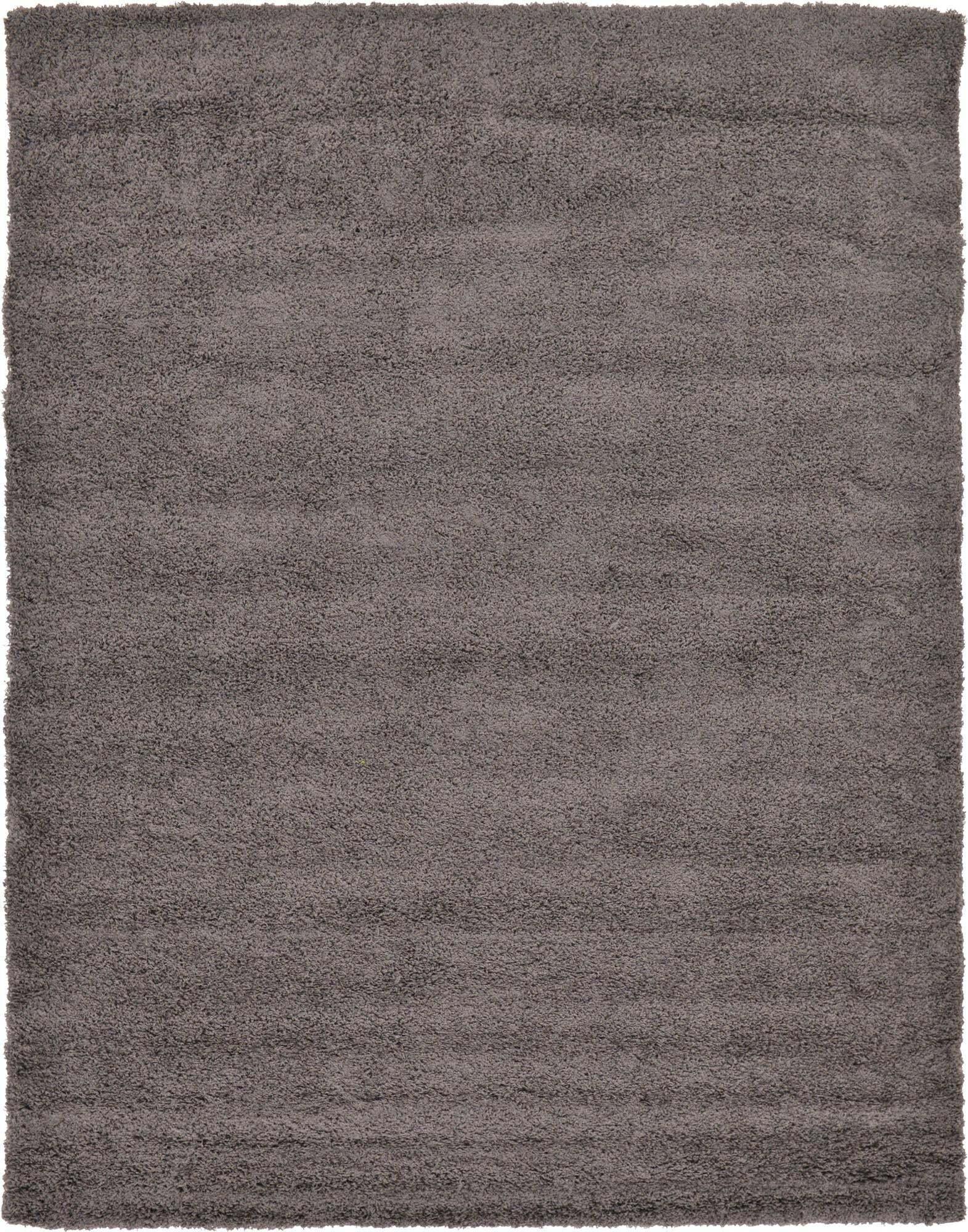 Unique Loom Indoor Rugs - Solid Shag Solid Rectangular 9x12 Rug Graphite Gray