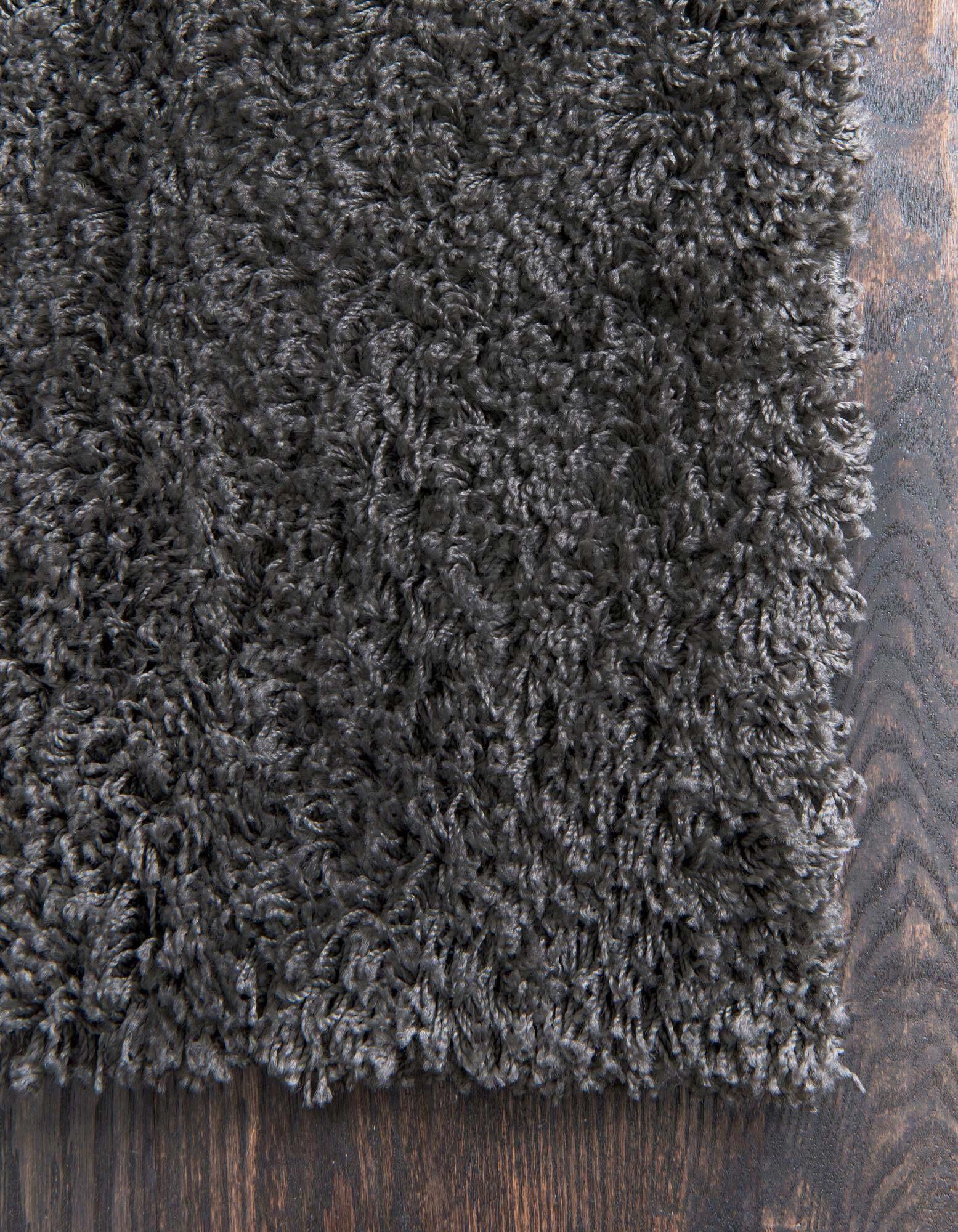 Unique Loom Indoor Rugs - Solid Shag Solid Rectangular 9x12 Rug Graphite Gray