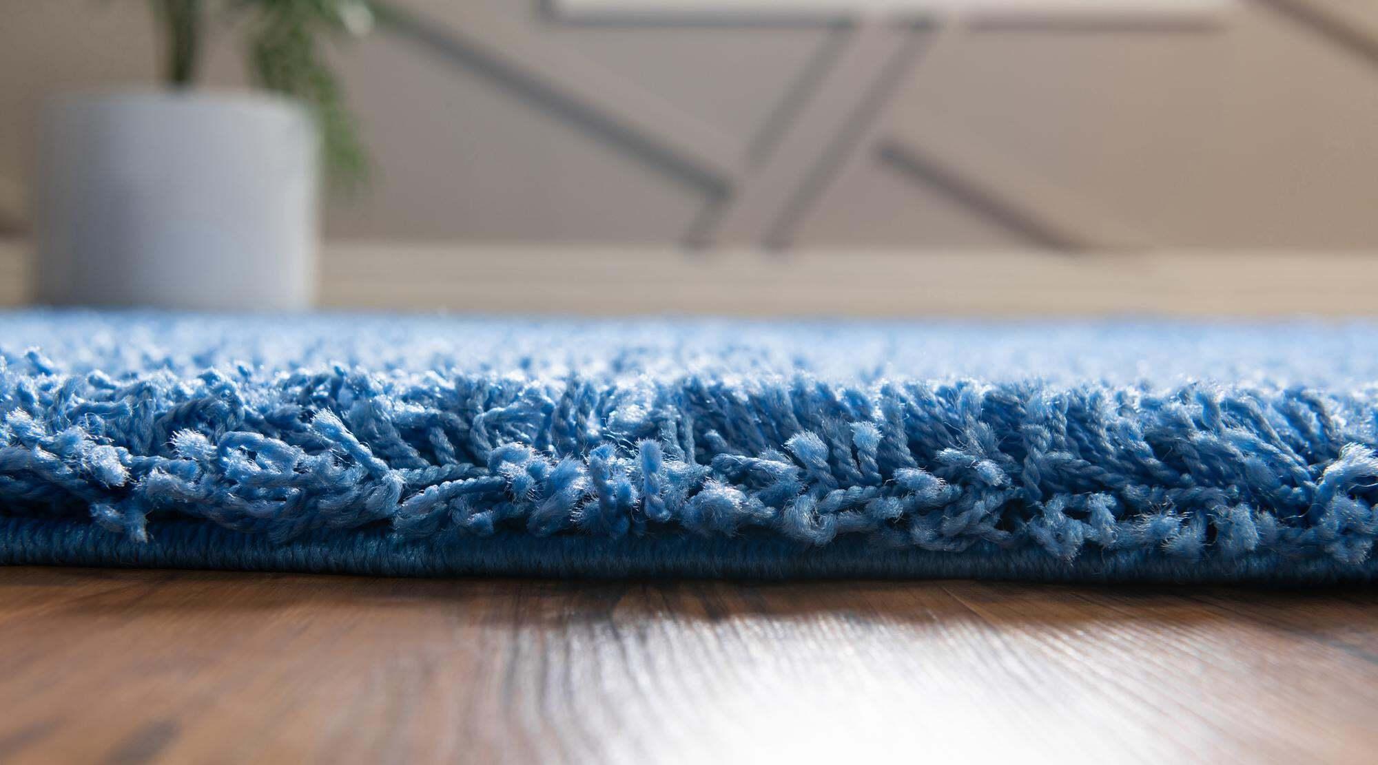 Unique Loom Indoor Rugs - Solid Shag Solid Rectangular 9x12 Rug Periwinkle Blue