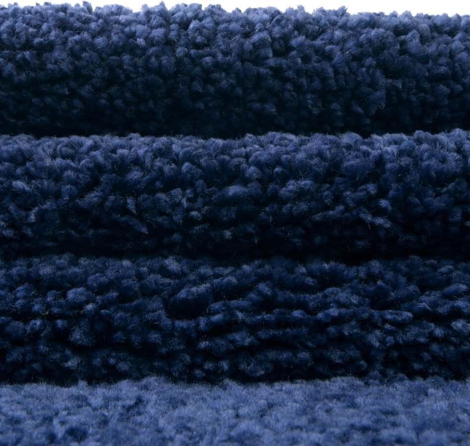 Unique Loom Indoor Rugs - Solo Comfort 10x14 Rectangular Rug Navy Blue