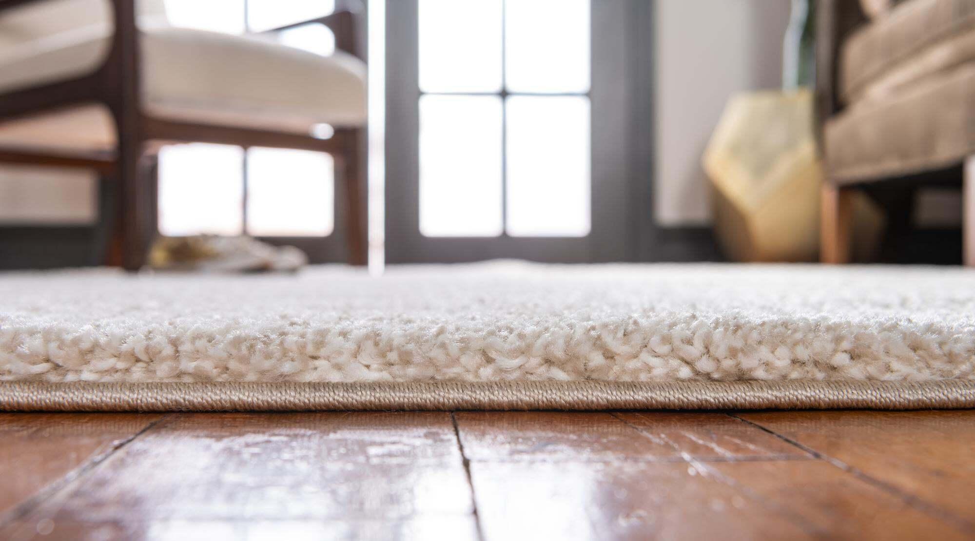 Unique Loom Indoor Rugs - Solo Solid Rectangular 8x10 Rug Ivory