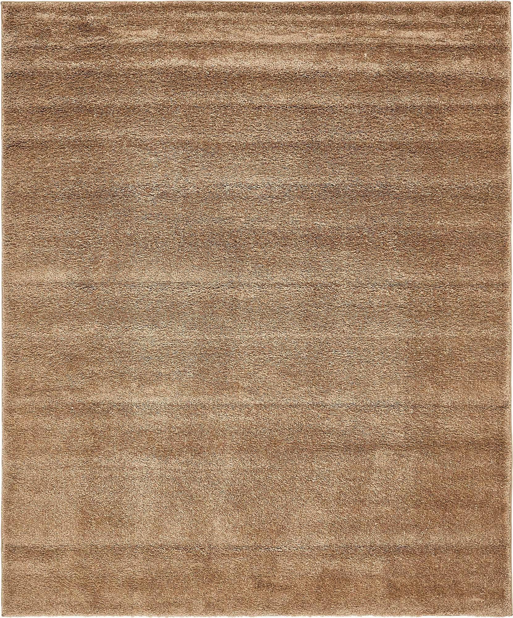 Unique Loom Indoor Rugs - Solo Solid Rectangular 8x10 Rug Light Brown