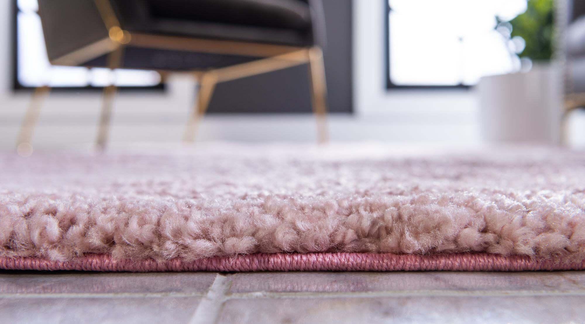 Unique Loom Indoor Rugs - Solo Solid Rectangular 8x10 Rug Pink