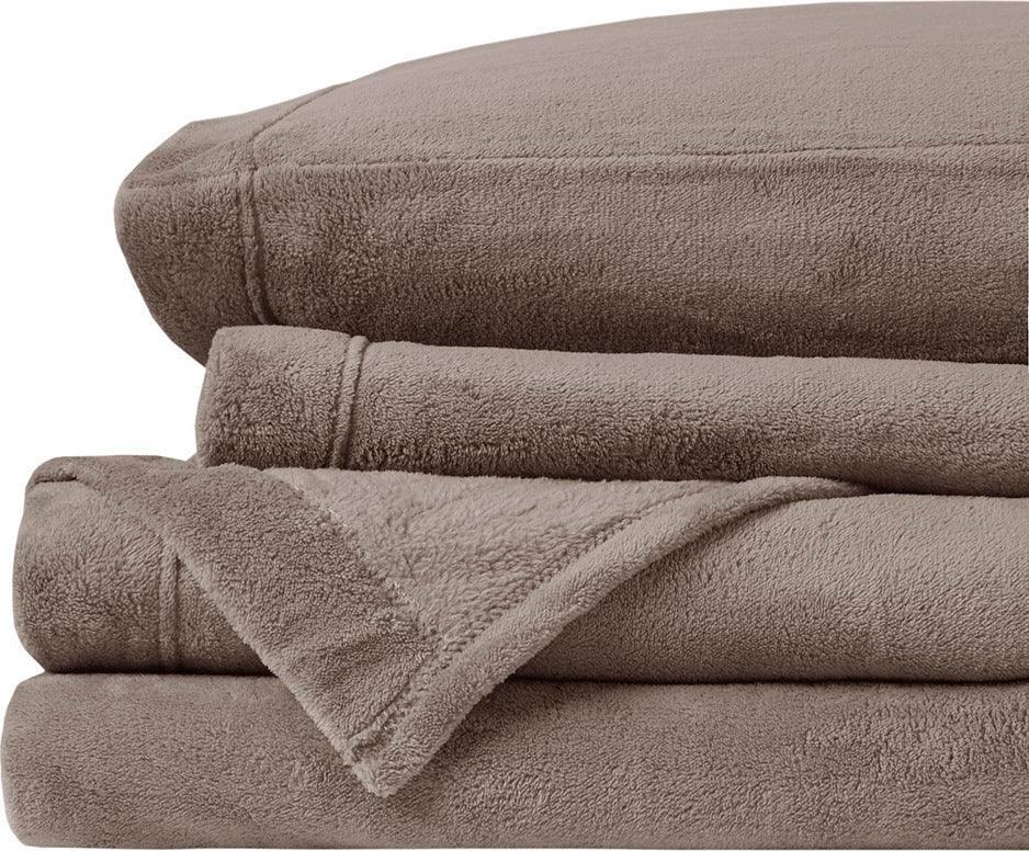 Olliix.com Sheets & Sheet Sets - Soloft Plush Full Sheet Set Brown