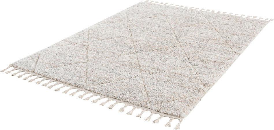 Textured Diamond Shag Bath Rug Cream - Opalhouse™