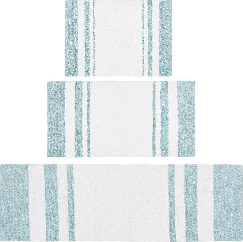 Olliix.com Bath Rugs - Spa 20" Cotton Bath Rug Aqua