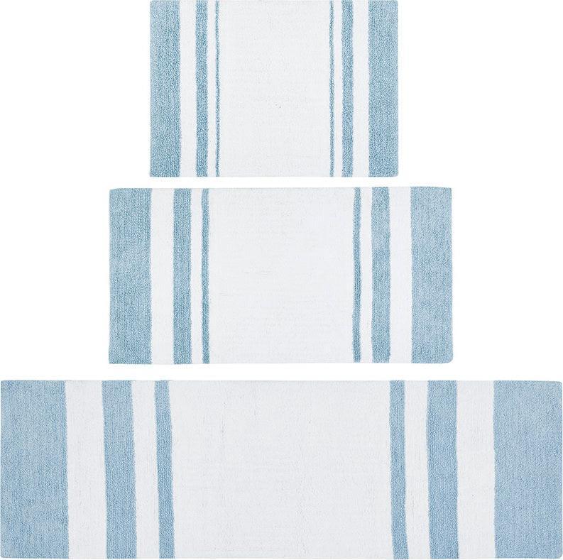 Blue Spa Cotton Bath Mat, 20x30