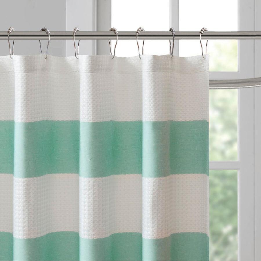 Olliix.com Shower Curtains - Spa Waffle Shower Curtain with 3M Treatment Aqua-MP70-1485