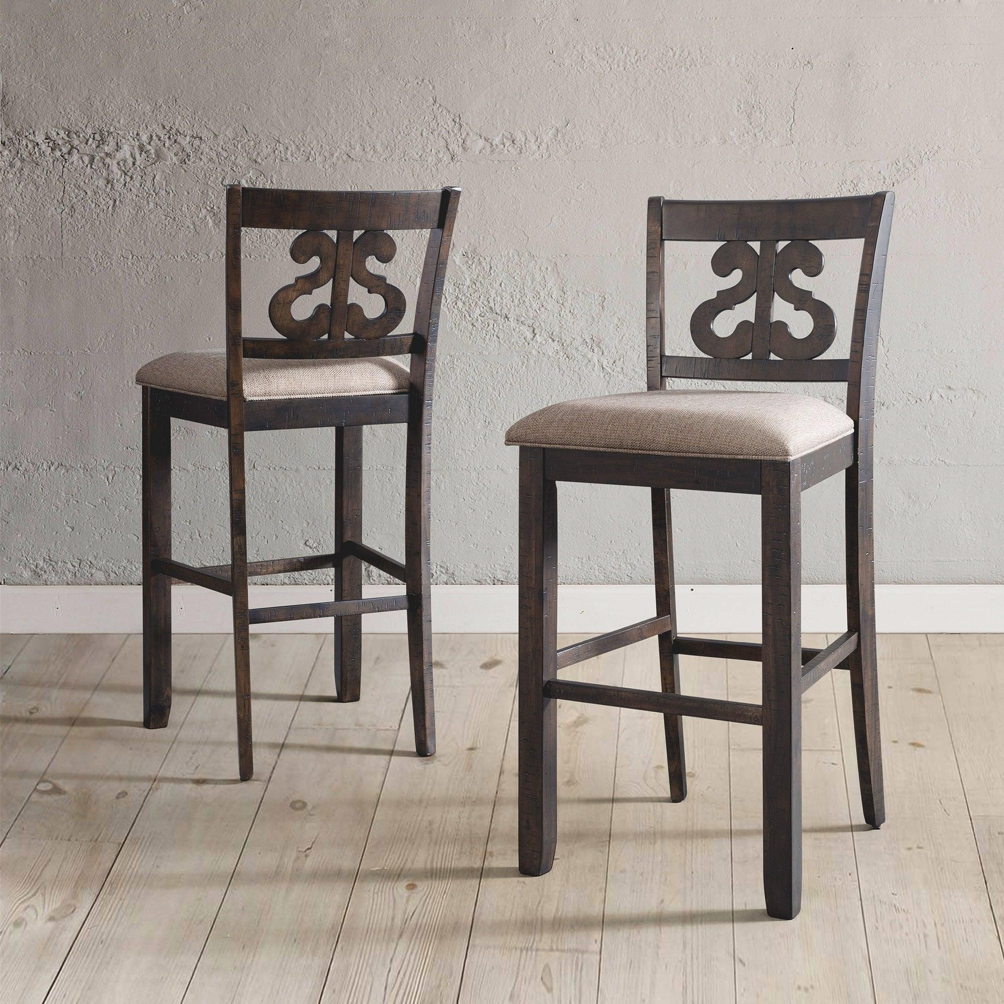 Elements Barstools - Stanford 30" Swirl Back Bar Stool Set (Set of 2)