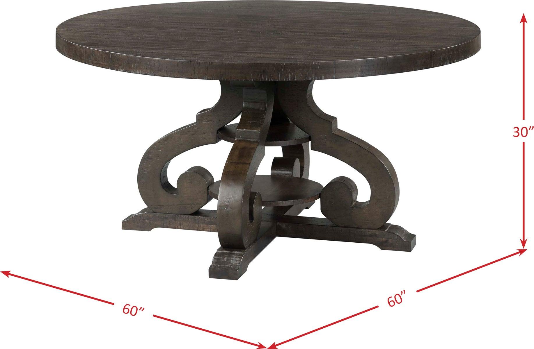 Elements Dining Tables - Stanford Round Dining Table Smokey Walnut