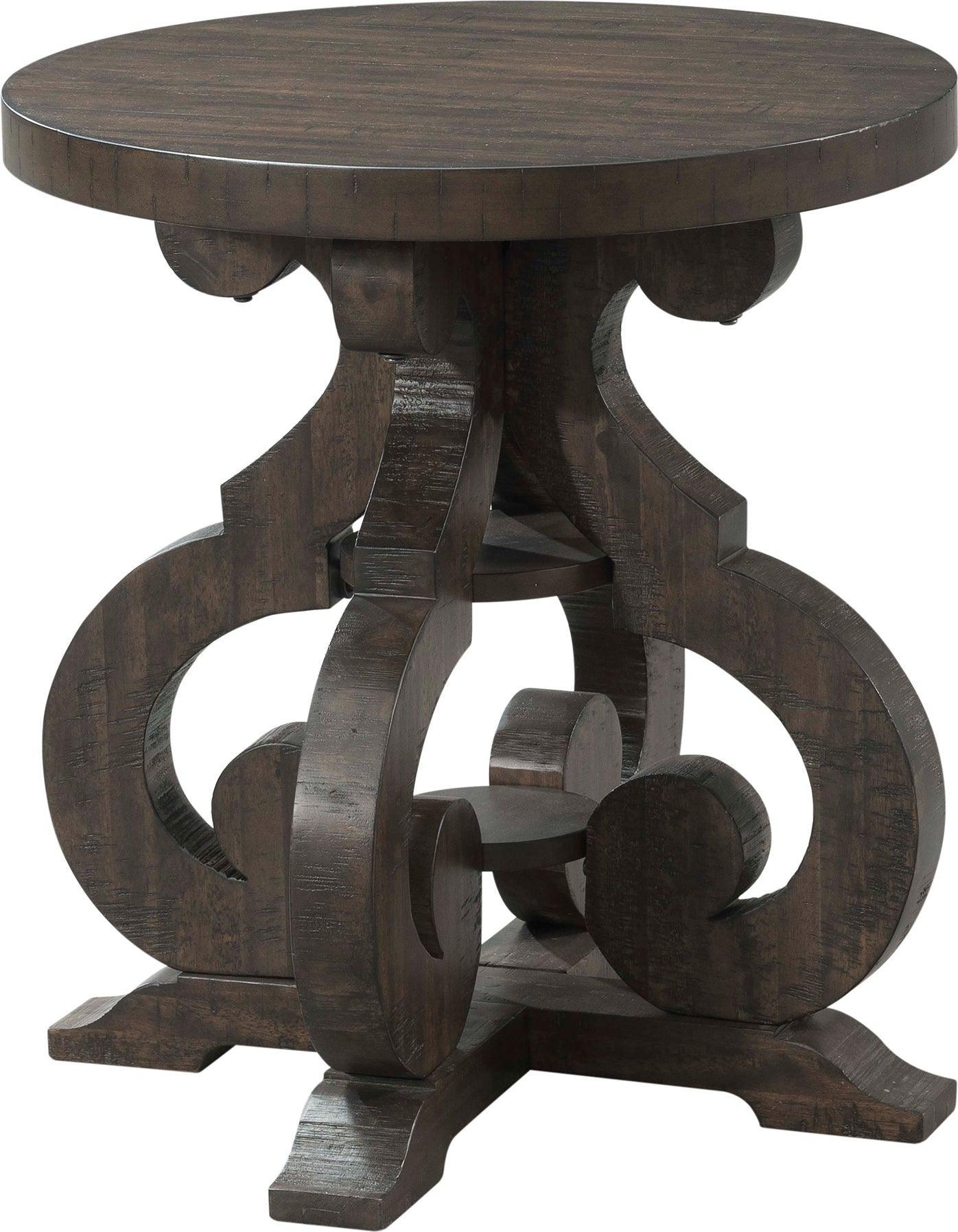 Elements Side & End Tables - Stanford Round End Table Smokey Walnut