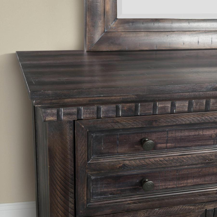 Elements Bedroom Sets - Steele Dresser & Mirror Set Smokey Walnut