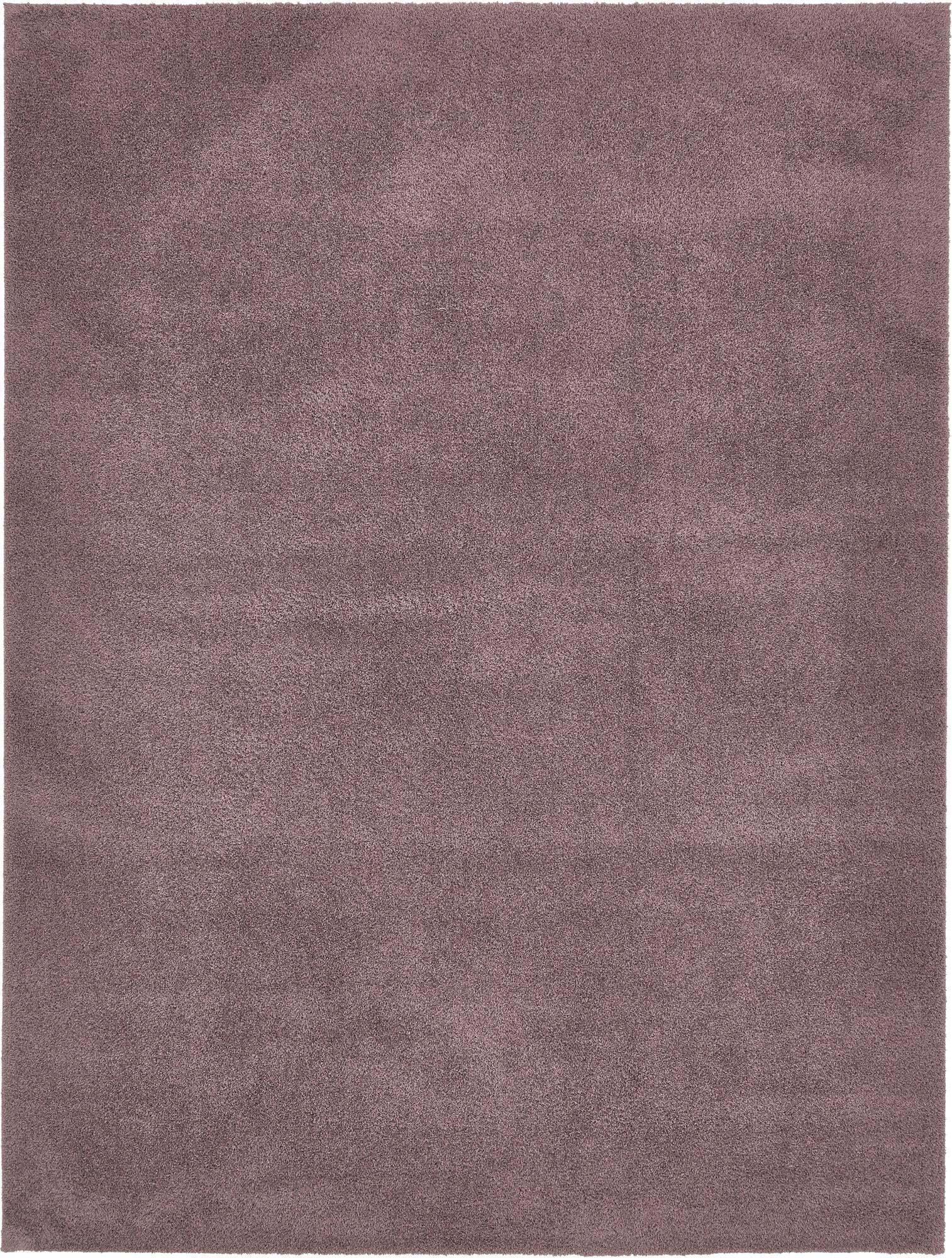 Unique Loom Indoor Rugs - Studio Solid Shag Solid Rectangular 8x10 Rug Mauve