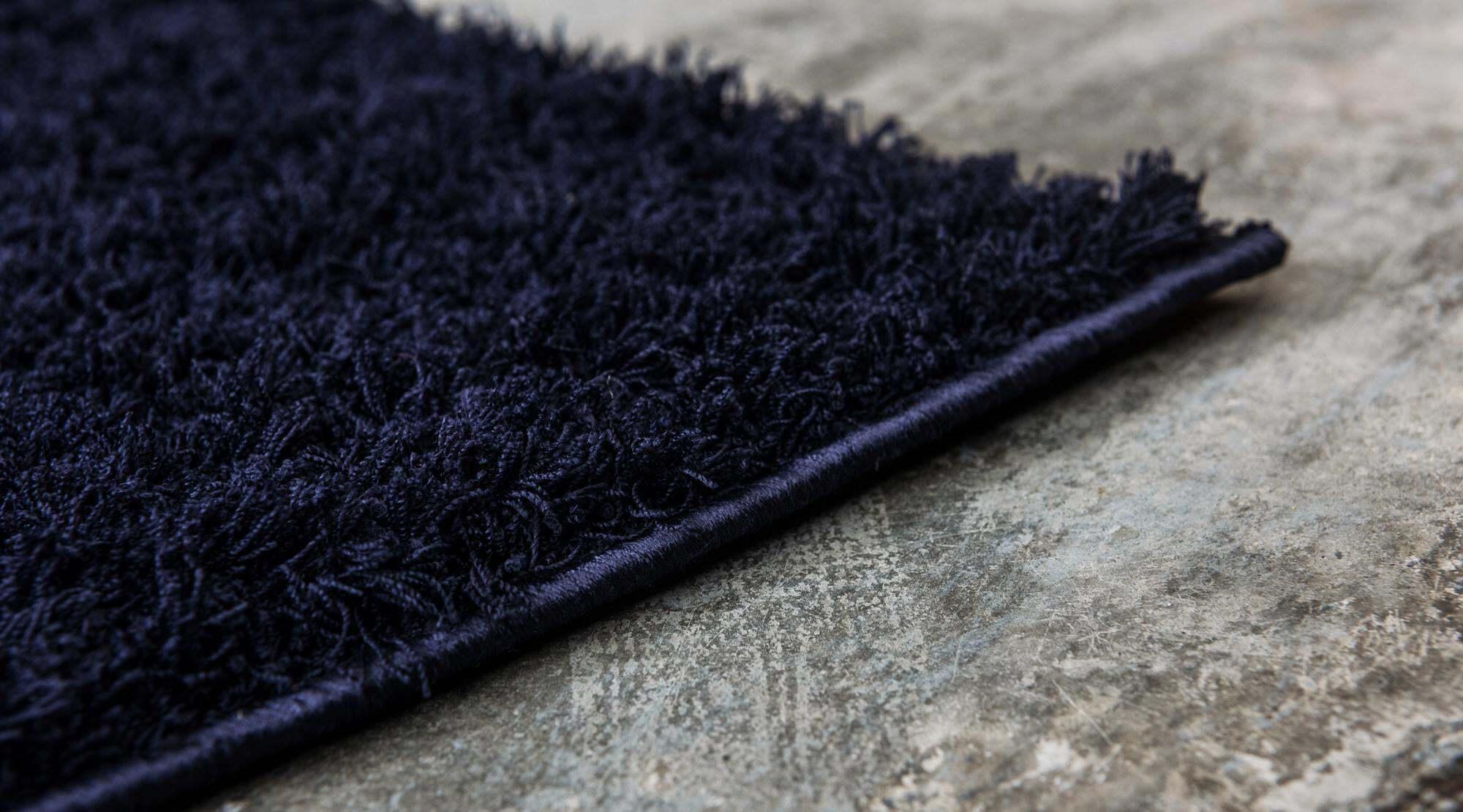 Unique Loom Indoor Rugs - Studio Solid Shag Solid Rectangular 8x10 Rug Midnight Blue