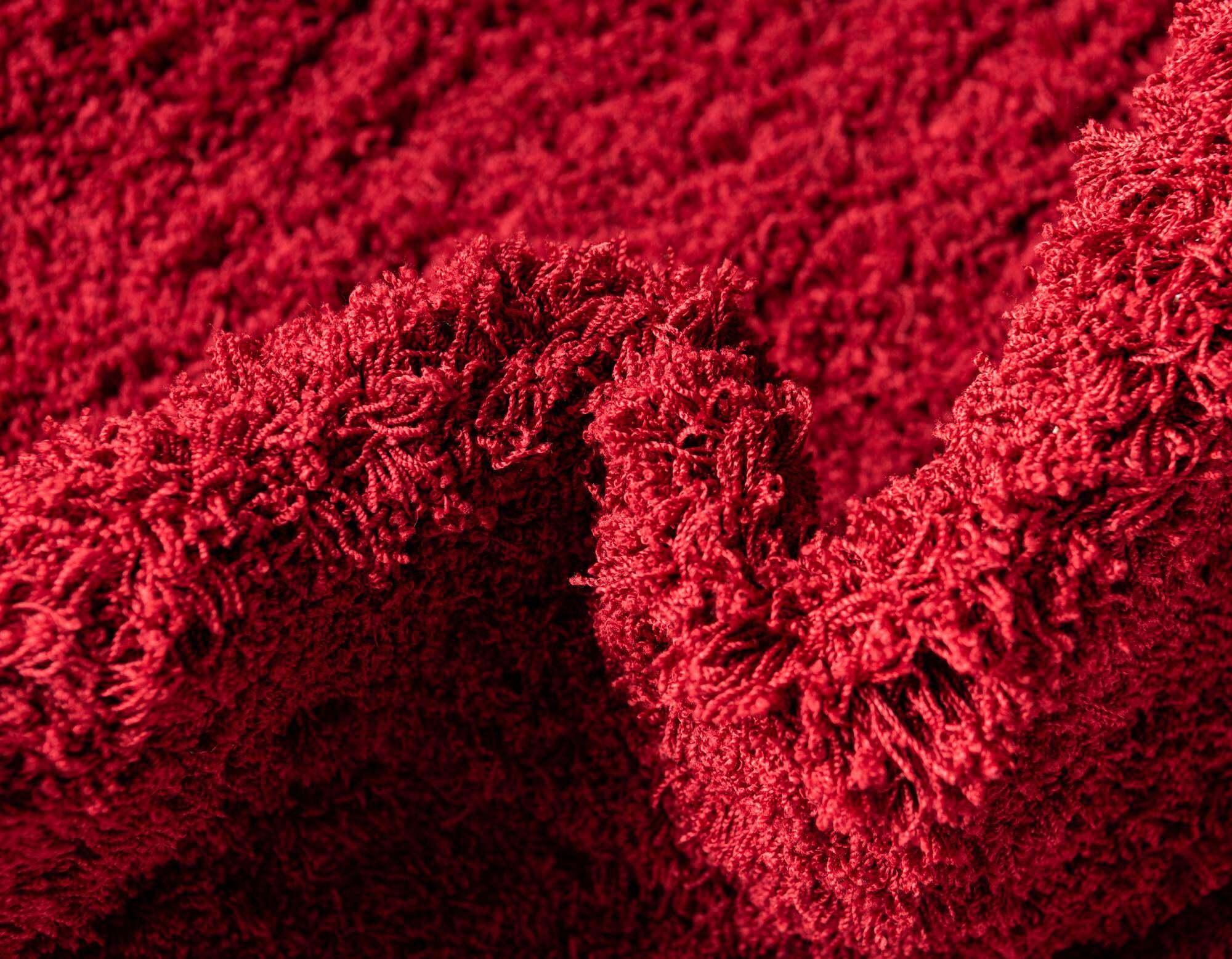 Unique Loom Indoor Rugs - Studio Solid Shag Solid Rectangular 9x12 Rug Red