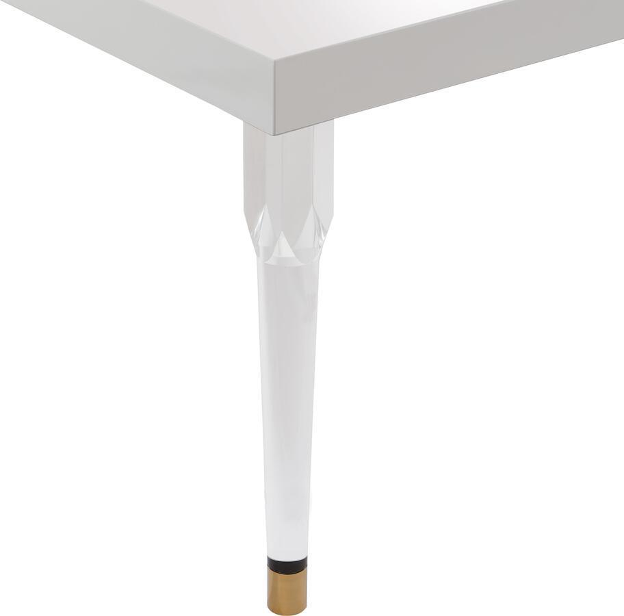 Tov Furniture Dining Tables - Tabby Glossy Lacquer Dining Table White