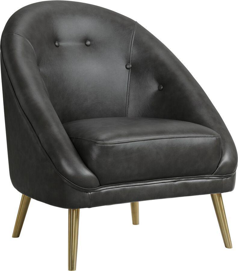 Elements Accent Chairs - Taya Chair with Gold Legs Magnetite