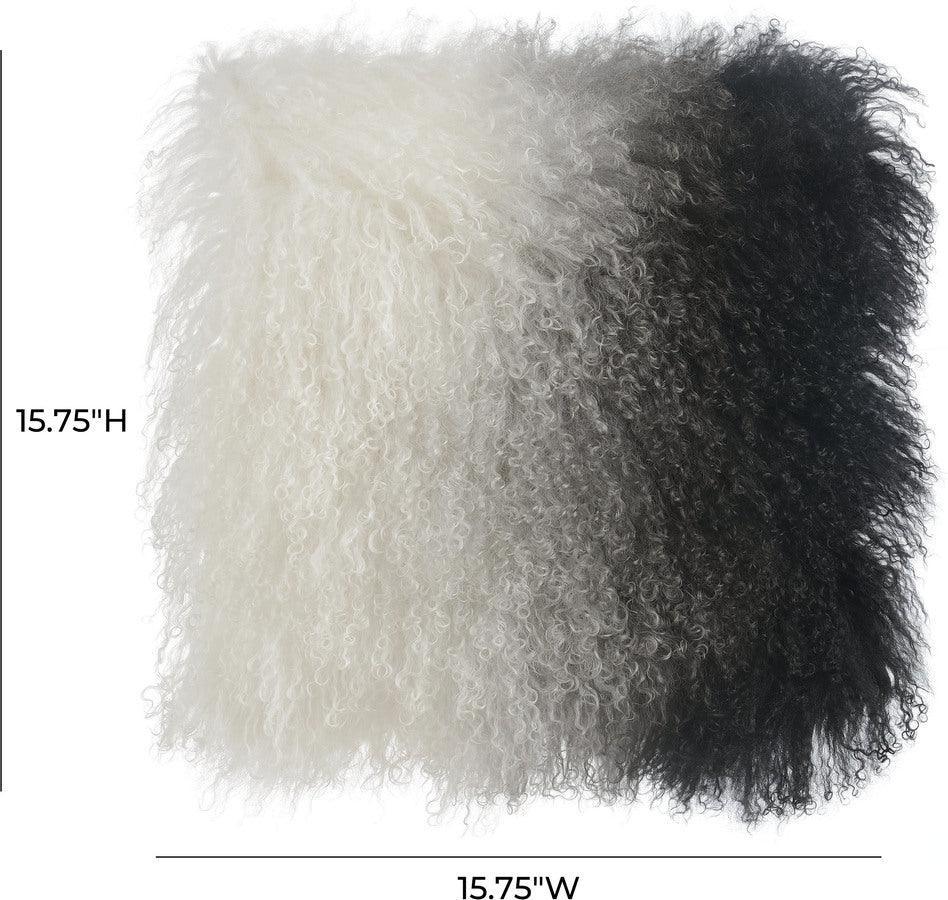 Tov Furniture Pillows & Throws - Tibetan Sheep Pillow White to Black White