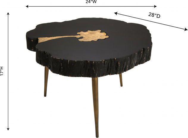 Tov Furniture Coffee Tables - Timber Black and Brass Coffee Table