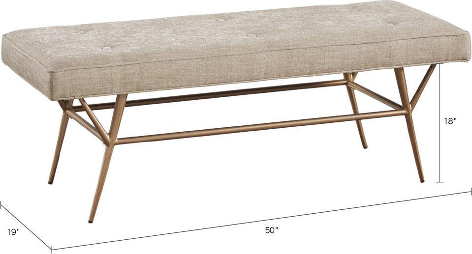 Olliix.com Benches - Tinsley Accent Bench Light Tan