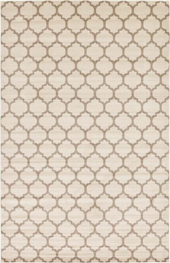 Unique Loom Indoor Rugs - Trellis Contemporary Palace Rectangular Rug Beige/Light Brown