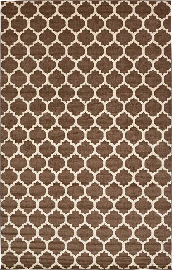 Unique Loom Indoor Rugs - Trellis Contemporary Palace Rectangular Rug Brown/Beige