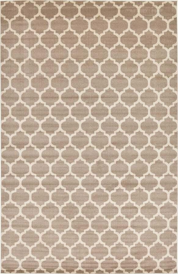 Unique Loom Indoor Rugs - Trellis Contemporary Palace Rectangular Rug Light Brown