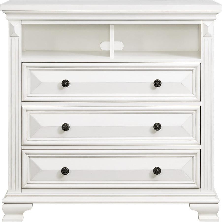 Elements TV & Media Units - Trent Media Chest in White