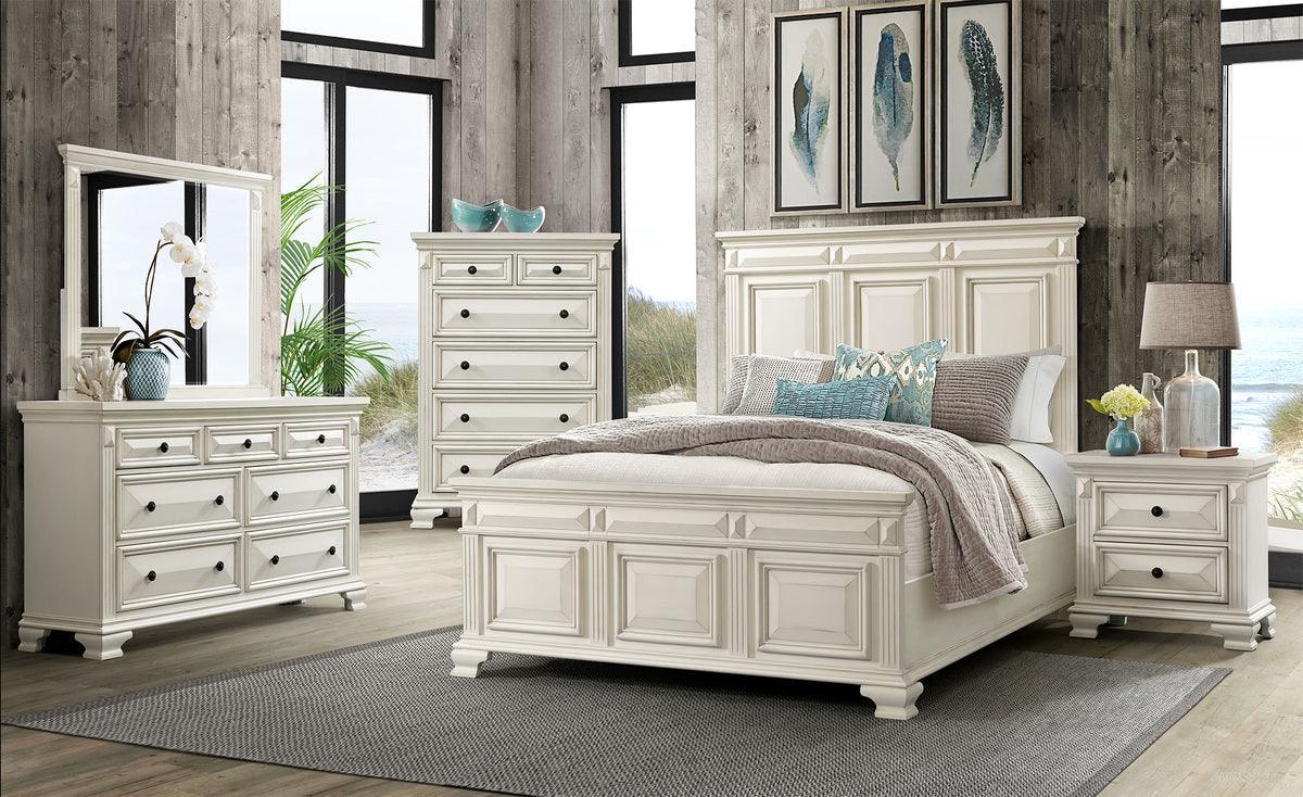 Elements Beds - Trent Queen Panel Bed In White